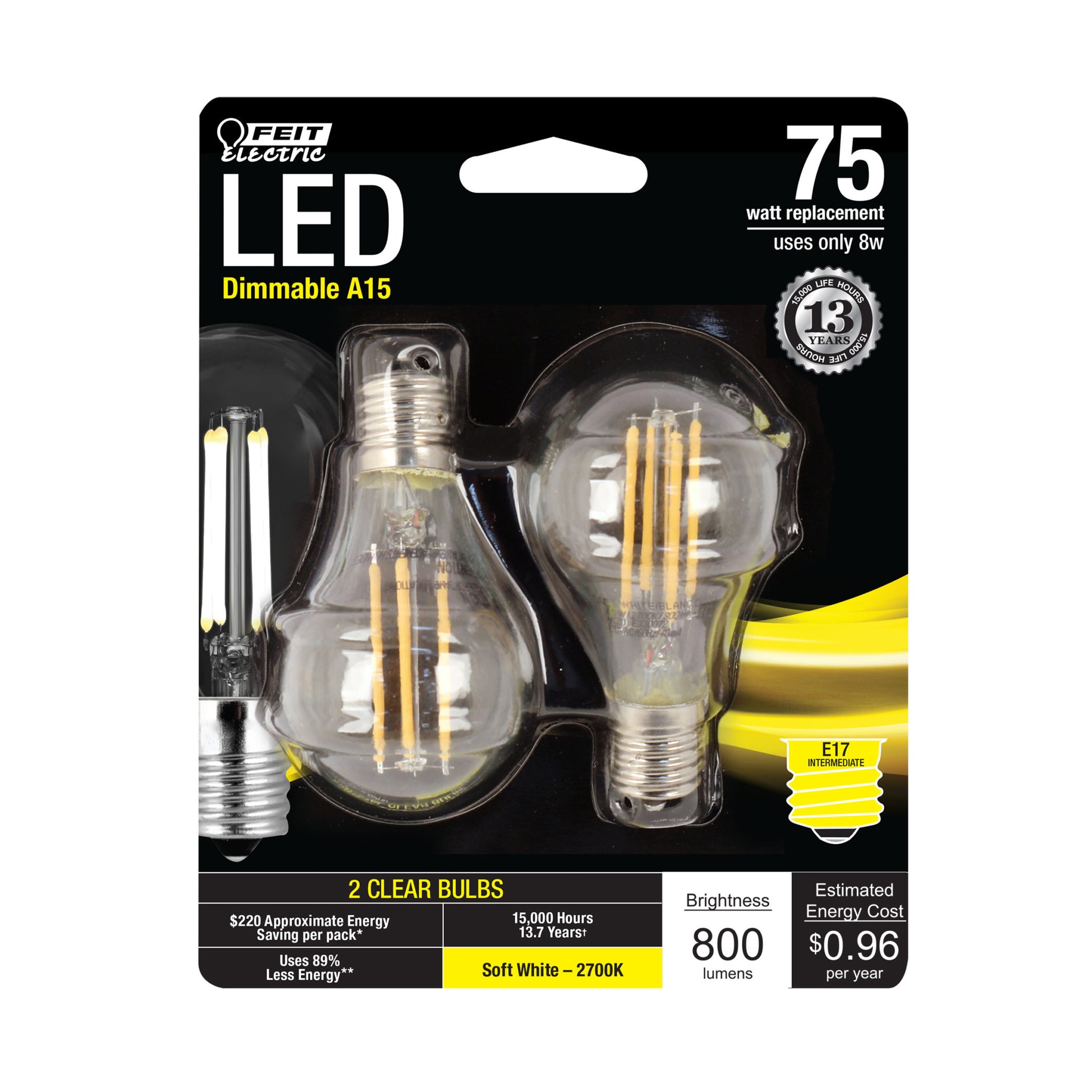 800 Lumen 2700K Dimmable Glass Filament LED - Cheap-Us