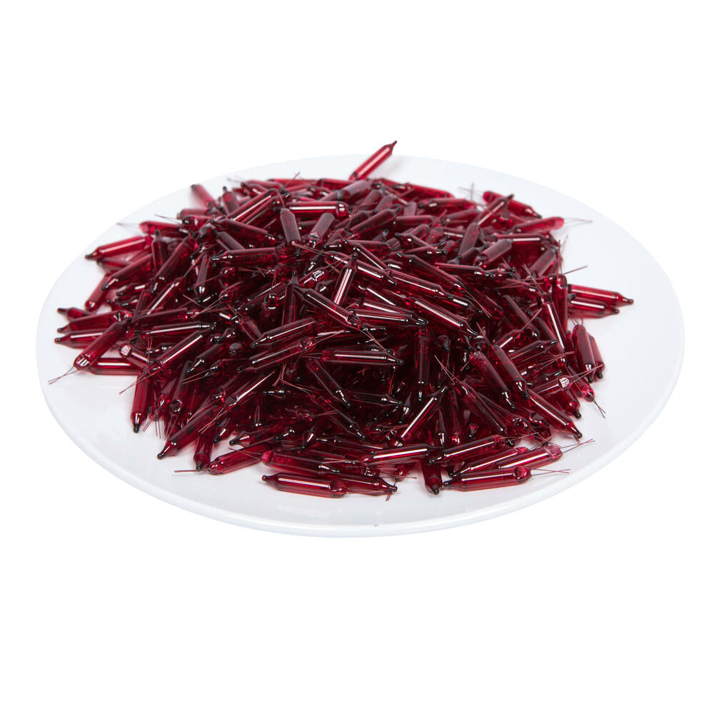 Vickerman Red-Colored Glass Incandescent Mini Bulb 2.5 Volt 100mA 500/Bag. - Cheap-Us