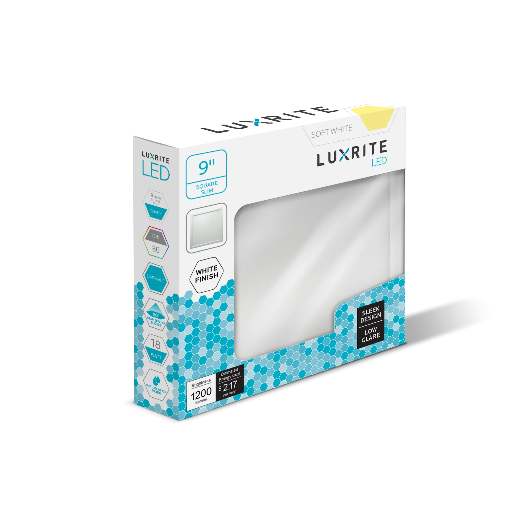 Luxrite Surface Mount LED18/SLIM9/30K/W/SQ 3000K Soft White - Cheap-Us