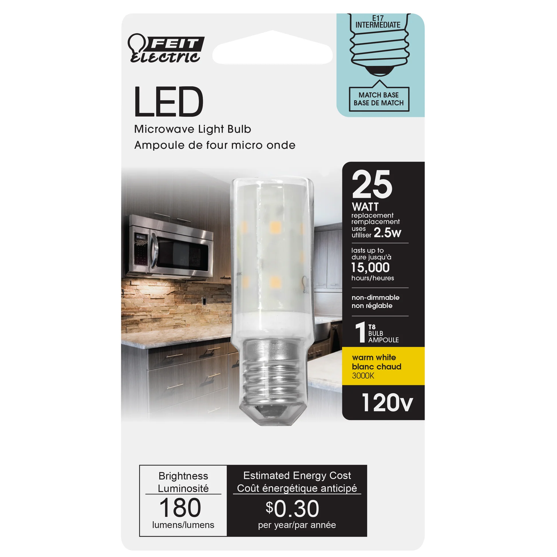 180 Lumen 3000K Non-Dimmable LED - Cheap-Us