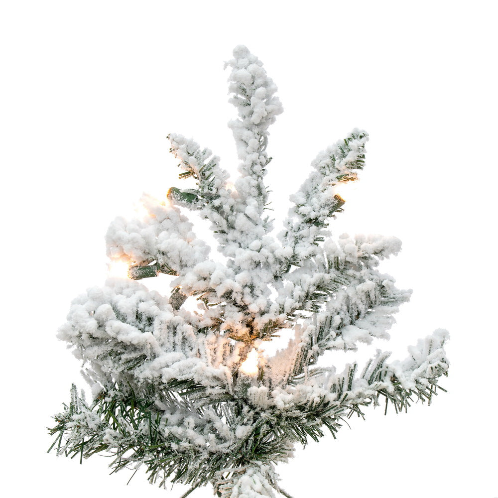 Vickerman 4.5' Flocked Utica Fir Artificial Christmas Tree Clear Lights - Cheap-Us