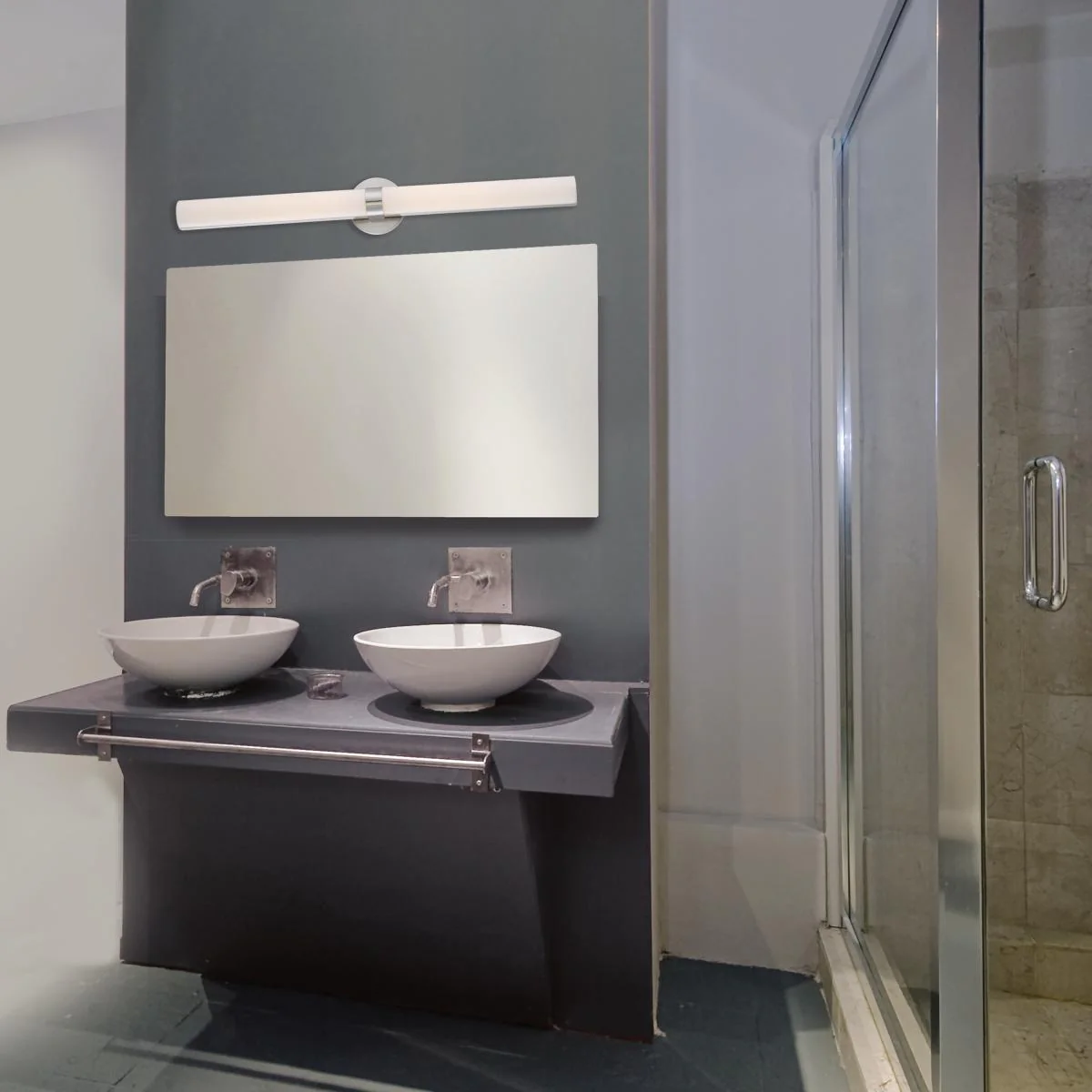 62-734 BOND DBL LED VANITY Bond - Double LED Vanity with White Acrylic Lens - Brushed Nickel Finish - Cheap-Us