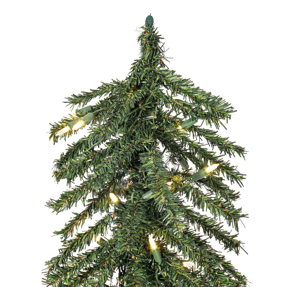 Vickerman 2' 3' 4' Natural Bark Alpine Artificial Christmas Tree Set Warm White Dura-lit LED Lights - Cheap-Us