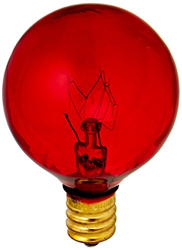 Bulbrite 10G12R 10 Watt Incandescent G12 Globe, Candelabra Base, Transparent Red - Cheap-Us