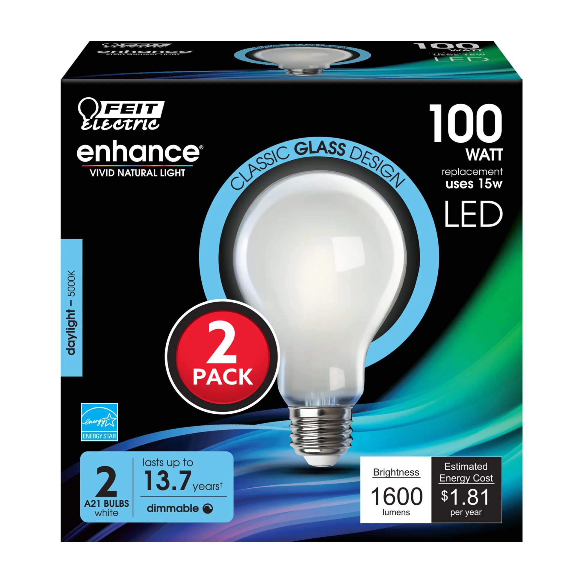 1600 Lumen 5000K Enhance Dimmable A21 LED - Cheap-Us