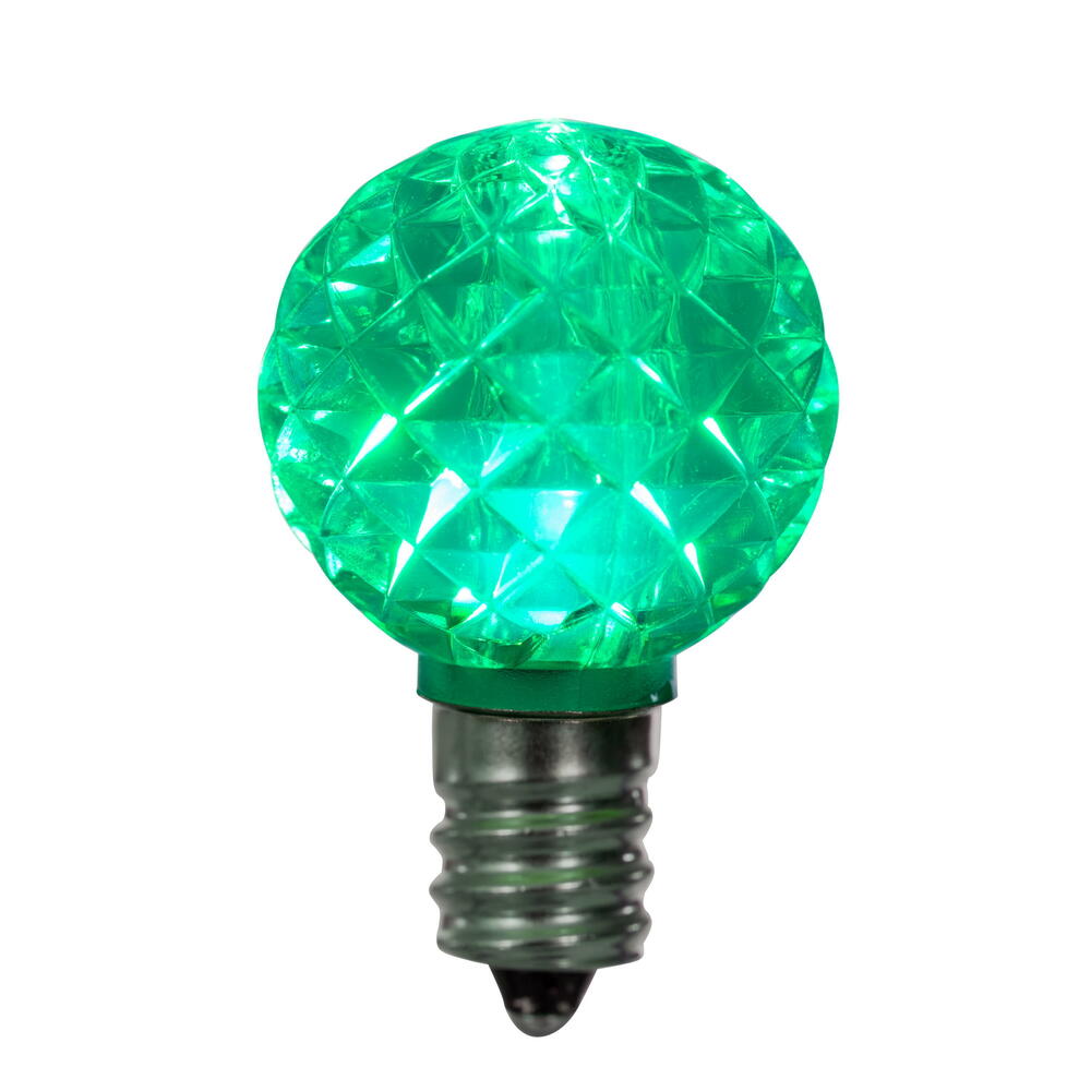 Vickerman G30 LED Green Bulb E12 Nickel Base 120V .6 Watts package of 25 - Cheap-Us