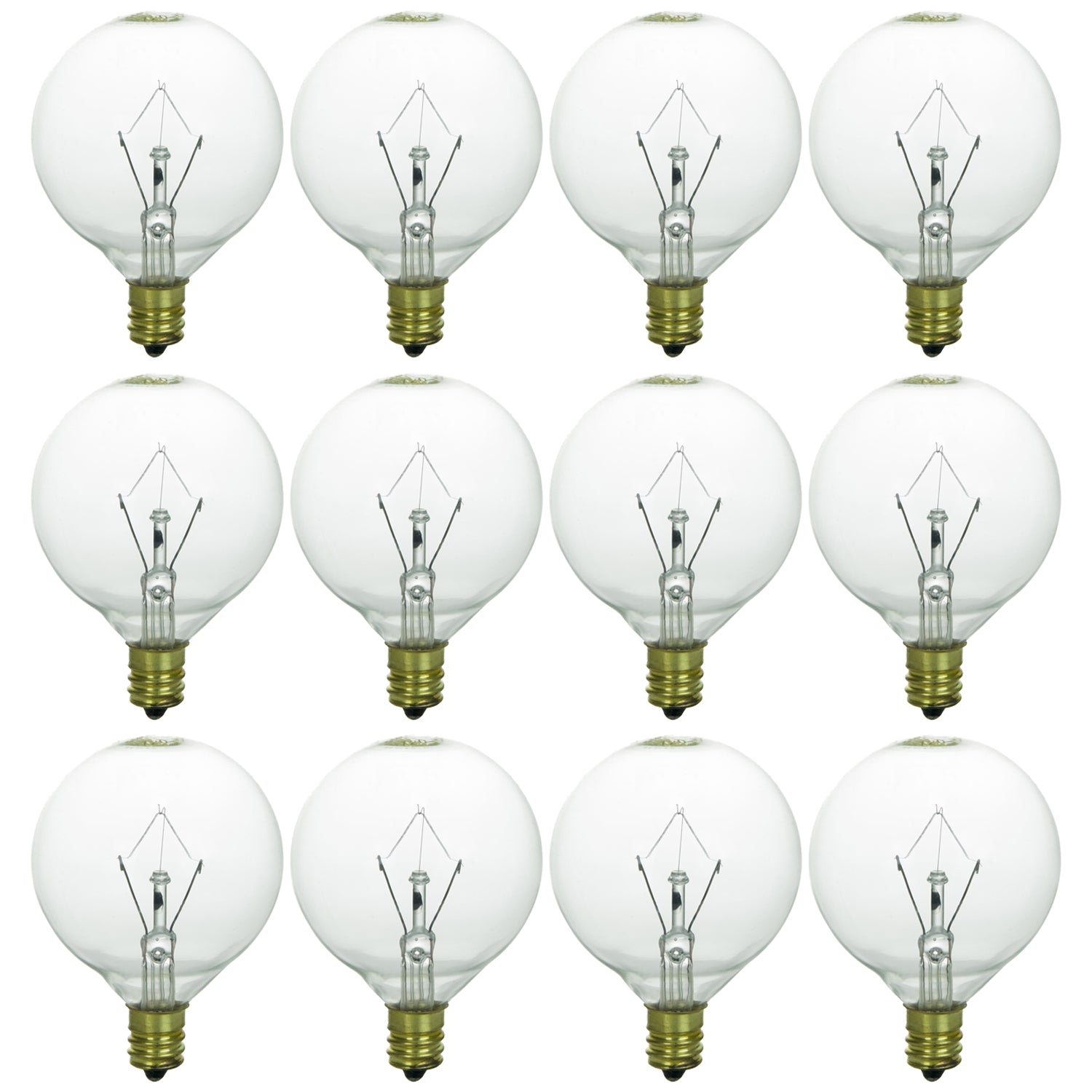 Sunlite 40 Watt G16.5 Globe, Candelabra Base, Clear - Cheap-Us