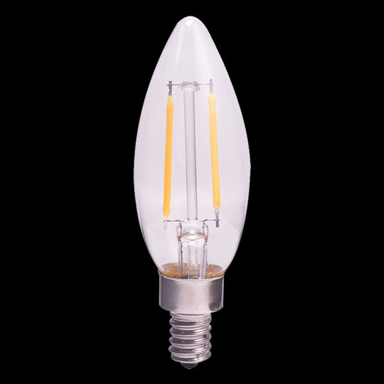 Luxrite LED B11 Torpedo Tip Chandelier Light Bulb, E12 Candelabra Base, 4W, 4000K - Cool White, 400 Lumens, 80 CRI, Clear Finish, Dimmable (LR21576) - Cheap-Us