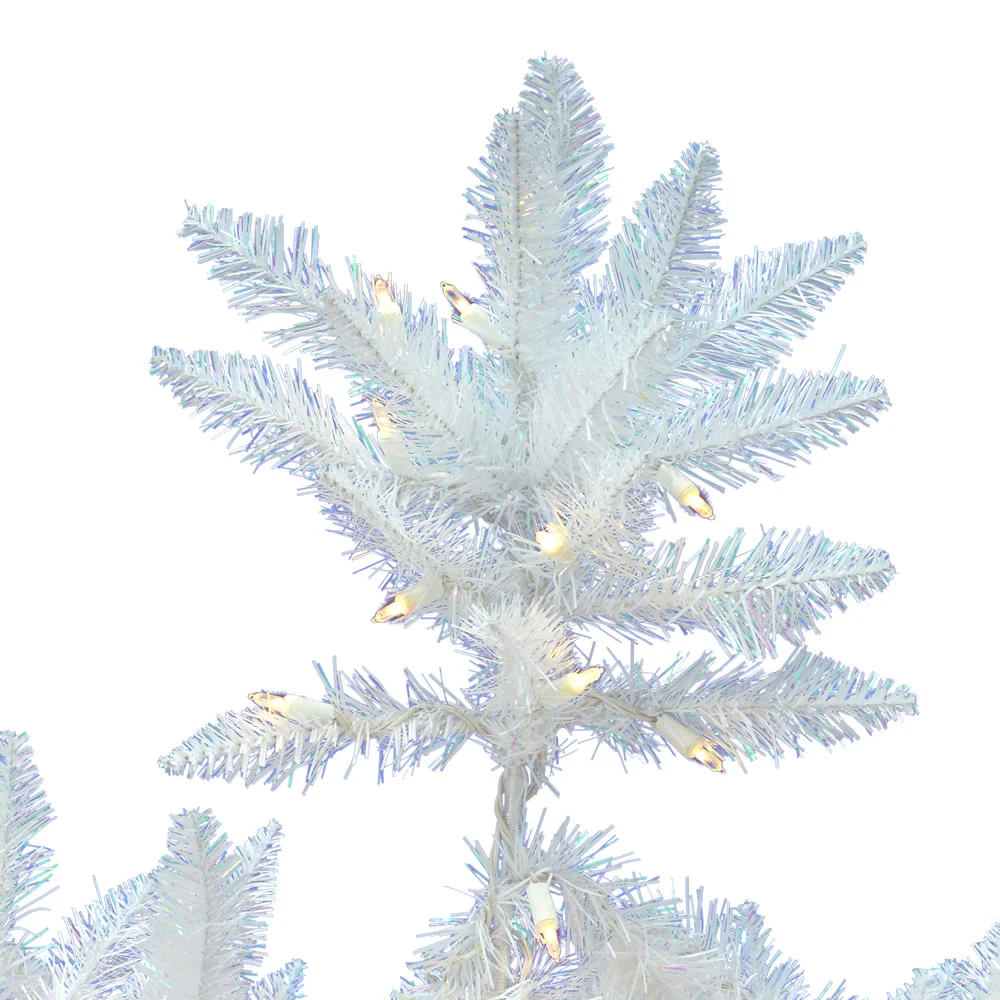 Vickerman 7.5' Sparkle White Spruce Artificial Christmas Tree Pure White LED Lights - Cheap-Us