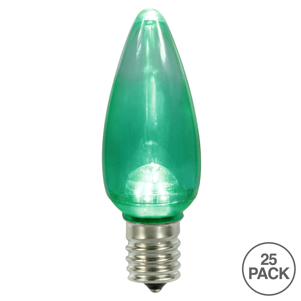 Vickerman C9 Twinkle Transparent Plastic LED Green Dimmable Bulb E17 Nickel Base 25 per bag - Cheap-Us
