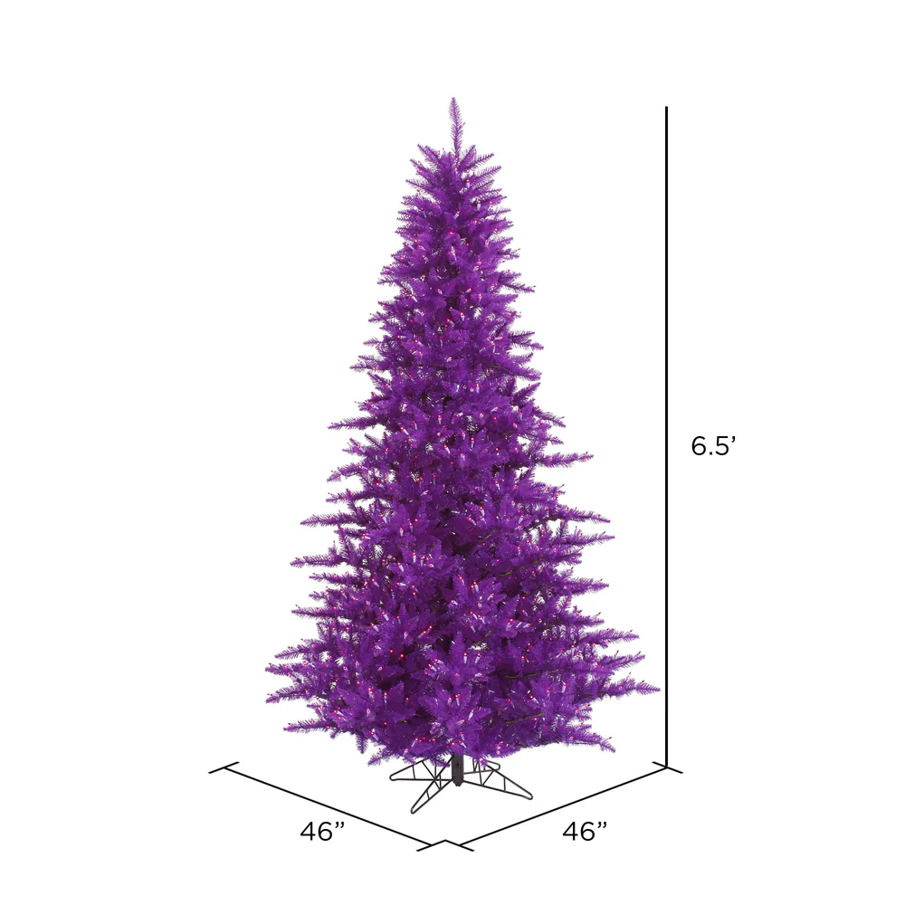 Vickerman 6.5' Purple Fir Artificial Christmas Tree Purple  Dura-lit LED Lights - Cheap-Us
