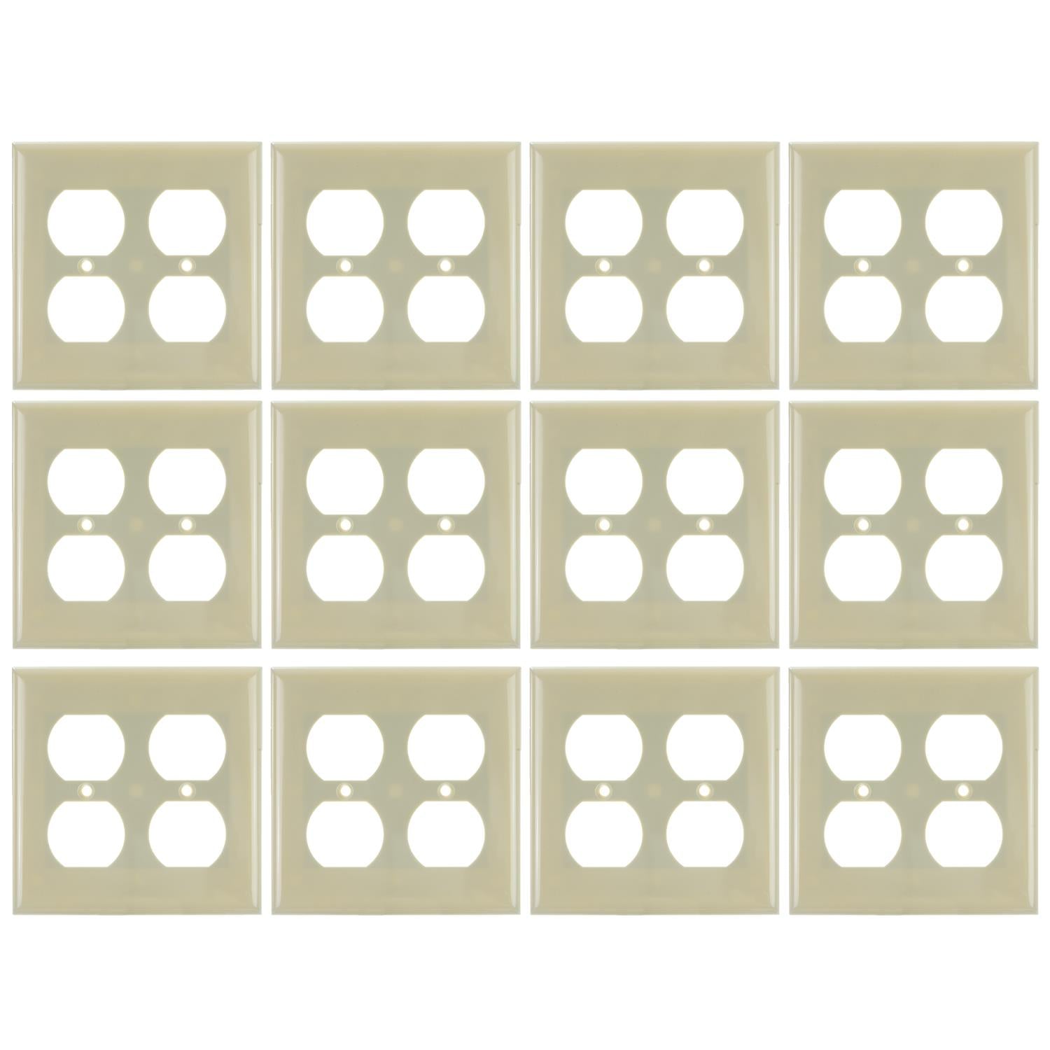 Sunlite E212/I 2 Gang Duplex Receptacle Plate, Ivory - Cheap-Us