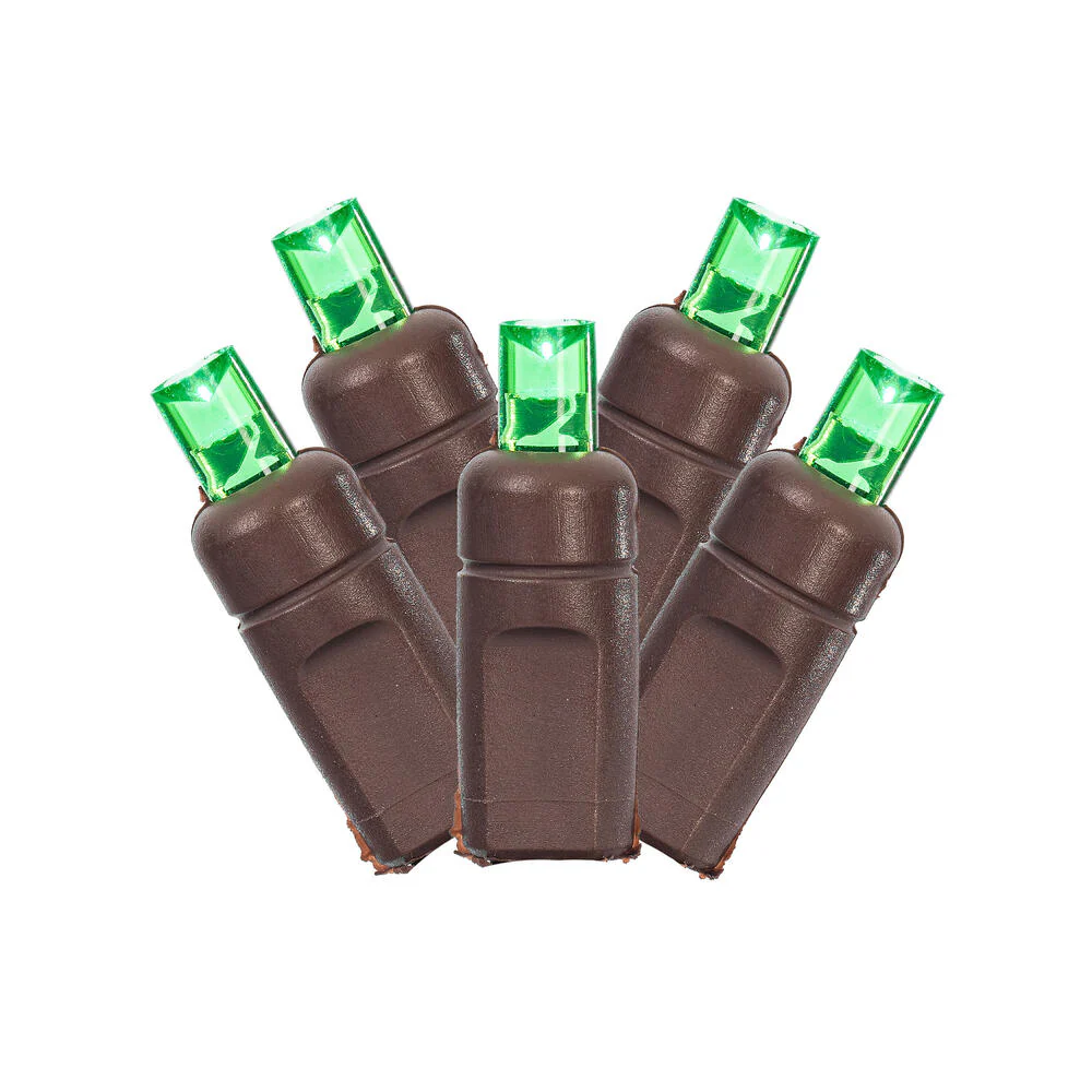 Vickerman 50 Green Wide Angle Coaxial Non-Rectified LED Light 25' Long Christmas Light Strand. - Cheap-Us