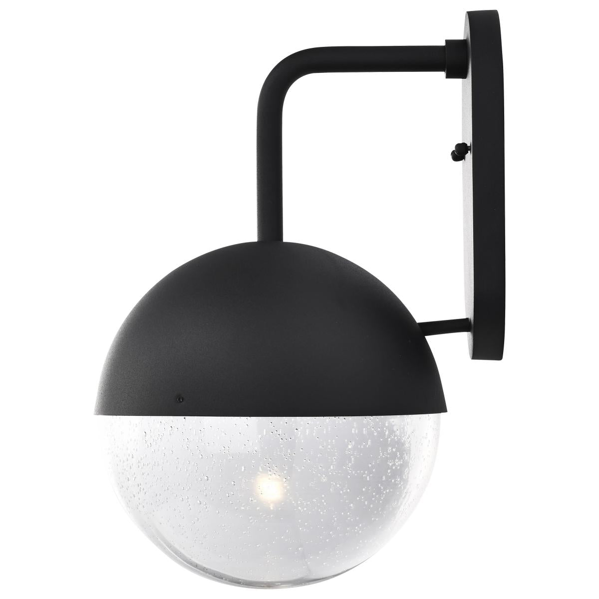 62-1618 ATMOSPHERE 10W LED LG WL LANT Atmosphere; 10W LED; Large Wall Lantern; Matte Black with Clear Seeded Glass - Cheap-Us