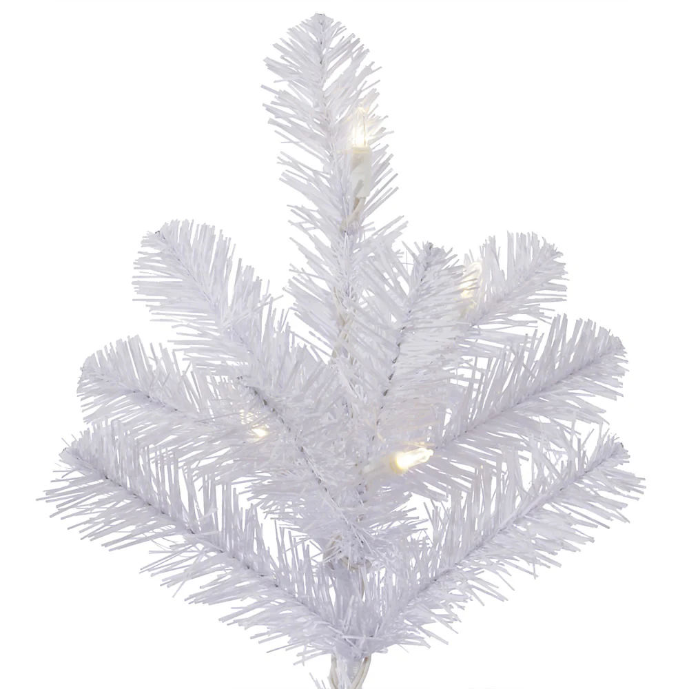 Vickerman 8.5' Crystal White Pine Slim Artificial Christmas Tree Pure White LED Lights - Cheap-Us