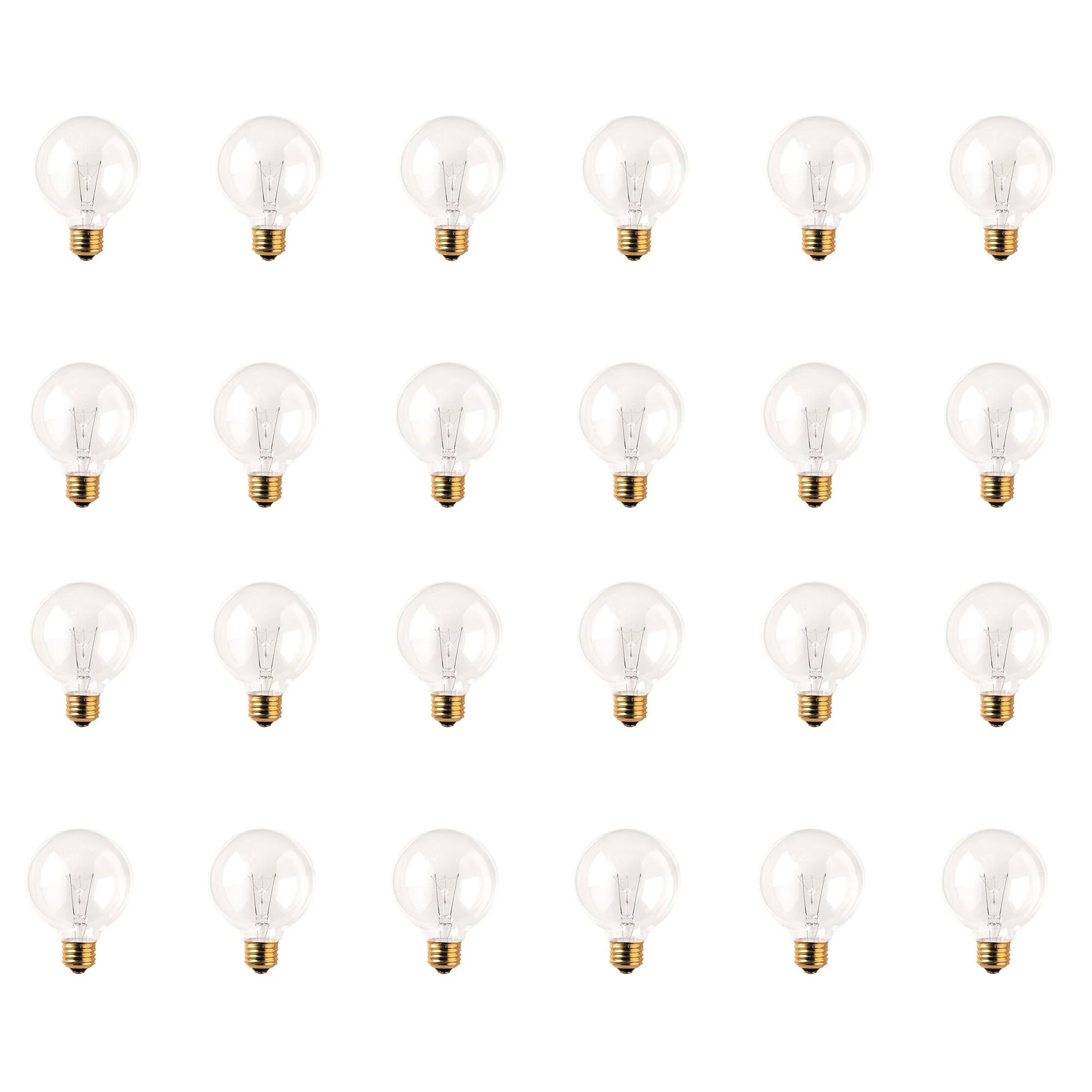 BULBRITE INCANDESCENT G25 MEDIUM SCREW (E26) 25W DIMMABLE LIGHT BULB 2700K/WARM WHITE 24PK (331025) - Cheap-Us