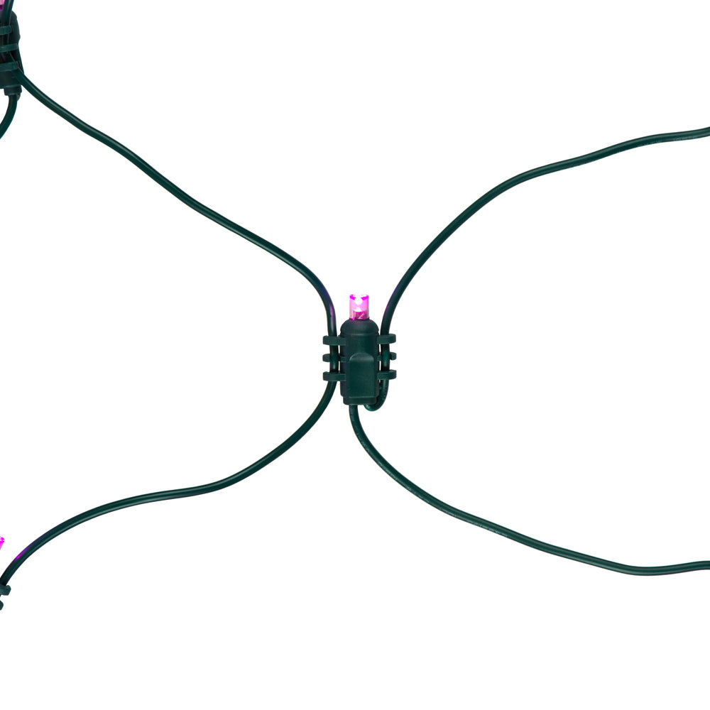 Vickerman 120 Pink Wide Angle LED Christmas Net Light Set Green Wire - Cheap-Us