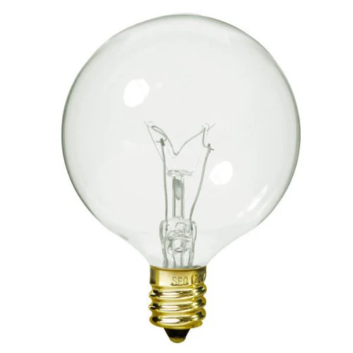 Bulbrite 15G16CL2 15 Watt Incandescent G16.5 Globe, Candelabra Base, Clear - Cheap-Us