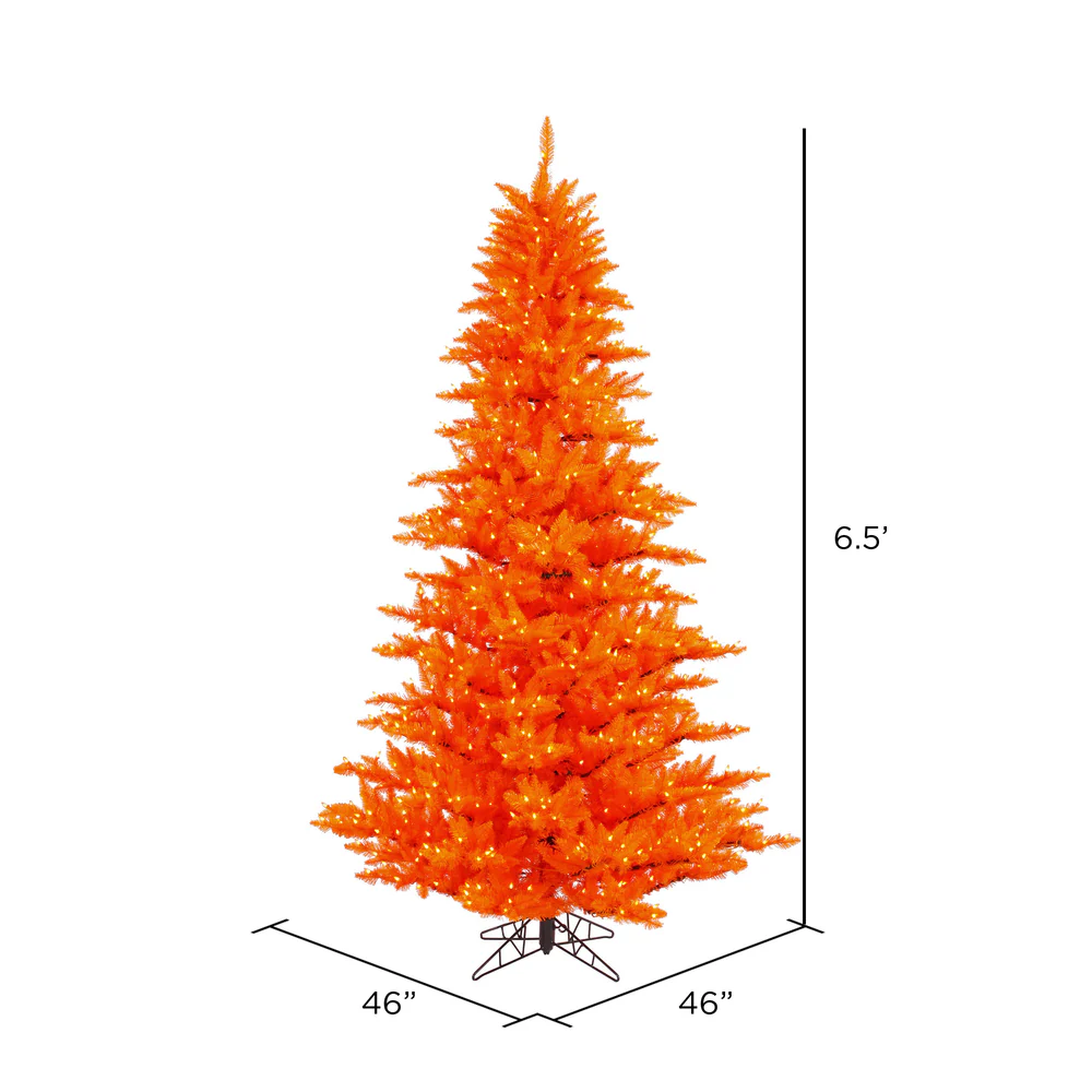 Vickerman 6.5' Orange Fir Artificial Christmas Tree Orange  Dura-lit LED Lights - Cheap-Us