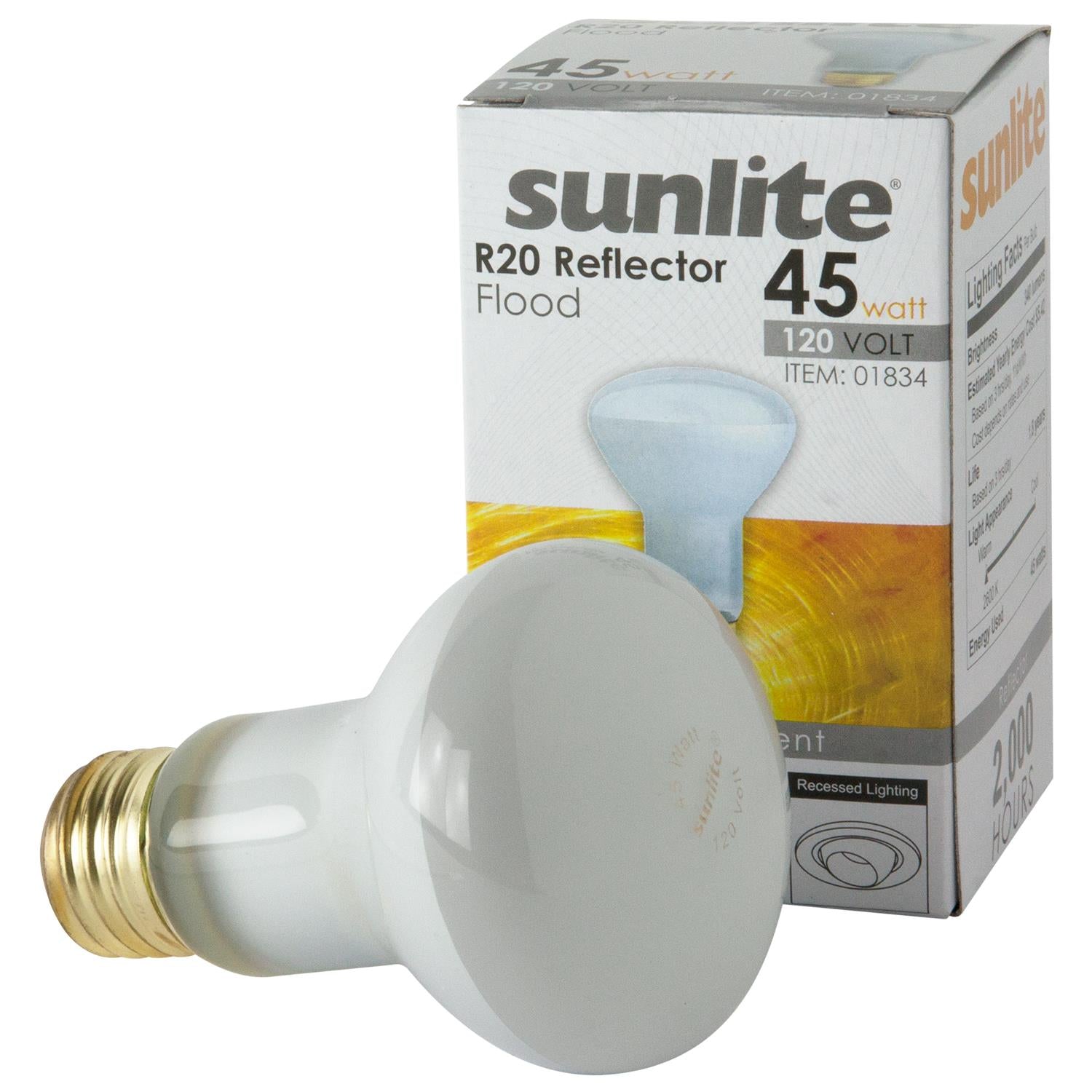 Sunlite 45 Watt R20 Reflector, Medium Base, Frost - Cheap-Us