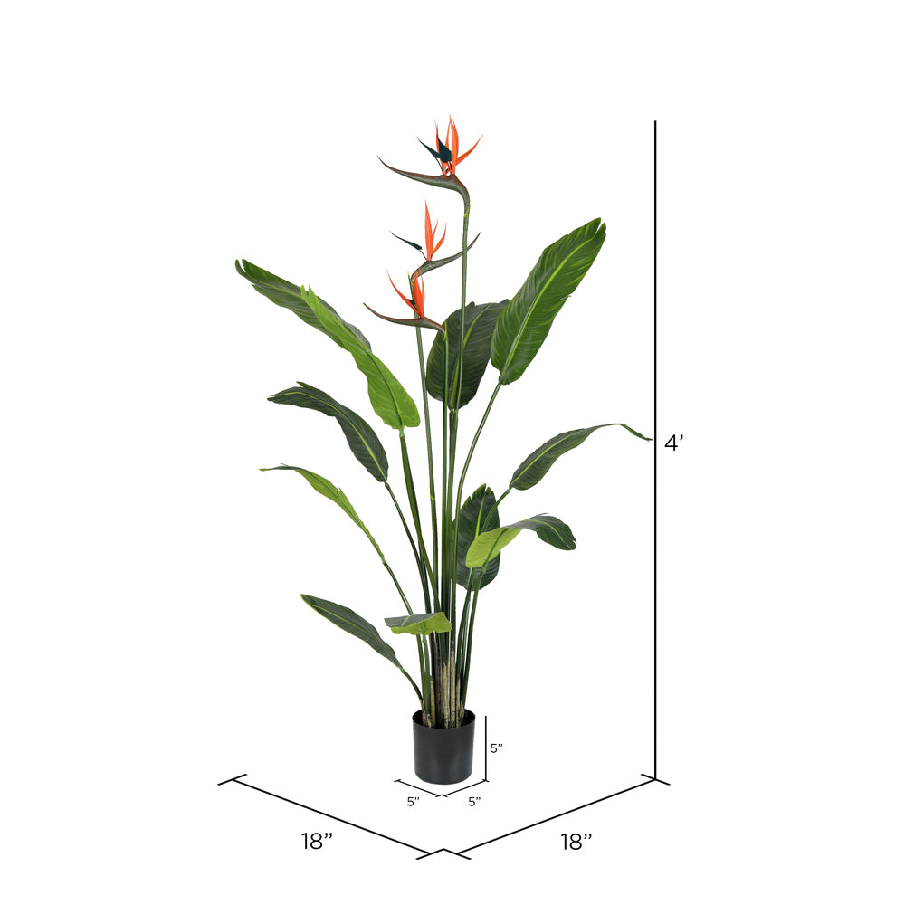Vickerman 4' Artificial Potted Bird of Paradise Palm Tree. - Cheap-Us