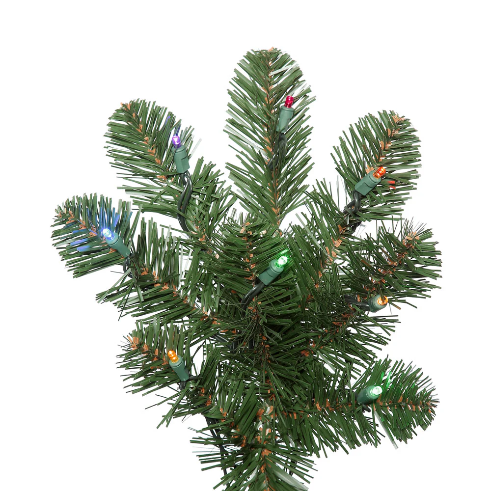 Vickerman 4.5' Oregon Fir Artificial Christmas Tree Wide Angle Single Mold Multi-Colored LED Lights - Cheap-Us