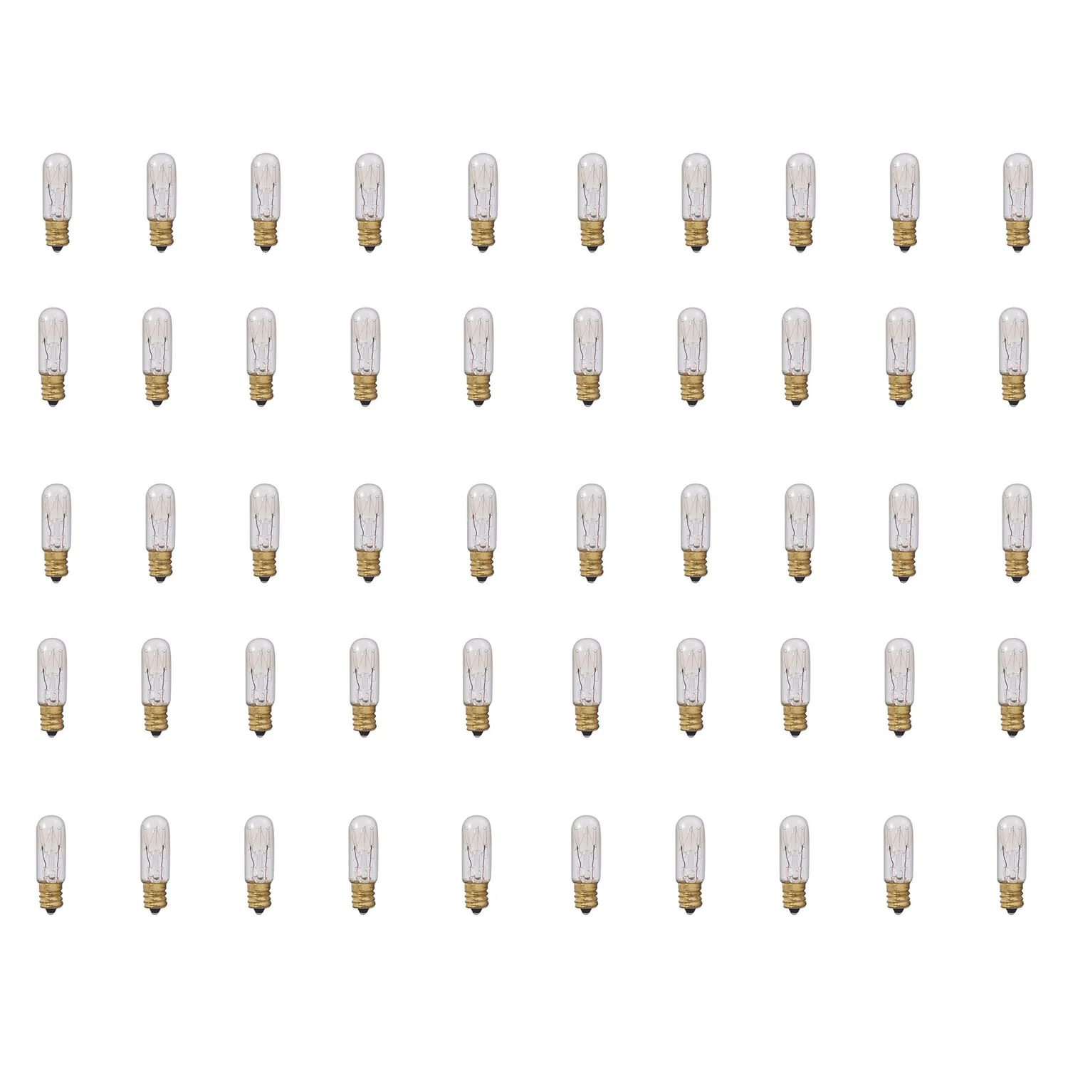 BULBRITE INCANDESCENT T4 CANDELABRA SCREW (E12) 6W DIMMABLE LIGHT BULB 2700K/WARM WHITE 50PK (708106) - Cheap-Us