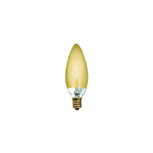 Bulbrite 25B10/ICE Crystal Collection 25 Watt Incandescent B10 Chandelier Bulb, Ice Finish, Candelabra Base, Amber - Cheap-Us