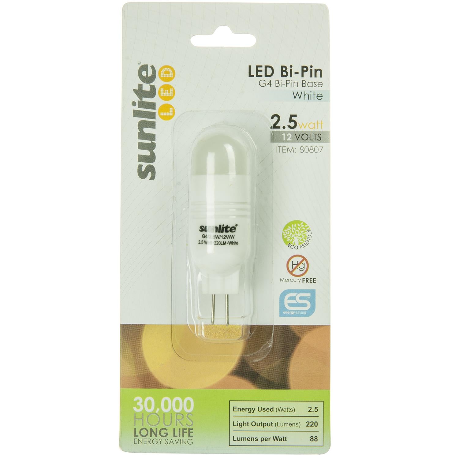 Sunlite LED Single Ended G4 Bi-Pin 2.5W (20W Equivalent) Light Bulb Bi-Pin (G4) Base, White - Cheap-Us