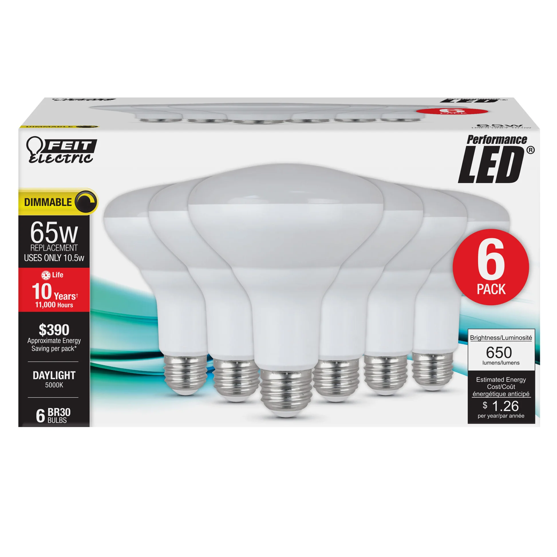 650 Lumen 5000K Dimmable BR30 LED - Cheap-Us