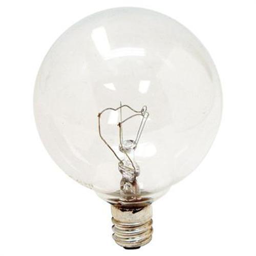 GE Lighting Crystal Clear 17722 25-Watt, 195-Lumen G16.5 Light Bulb with Candelabra Base, - Cheap-Us