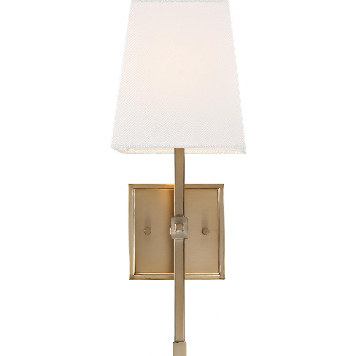 60-6707 HIGHLINE 1 LIGHT VANITY Highline - 1 Light Vanity - with White Linen Shade - Burnished Brass Finish - Cheap-Us