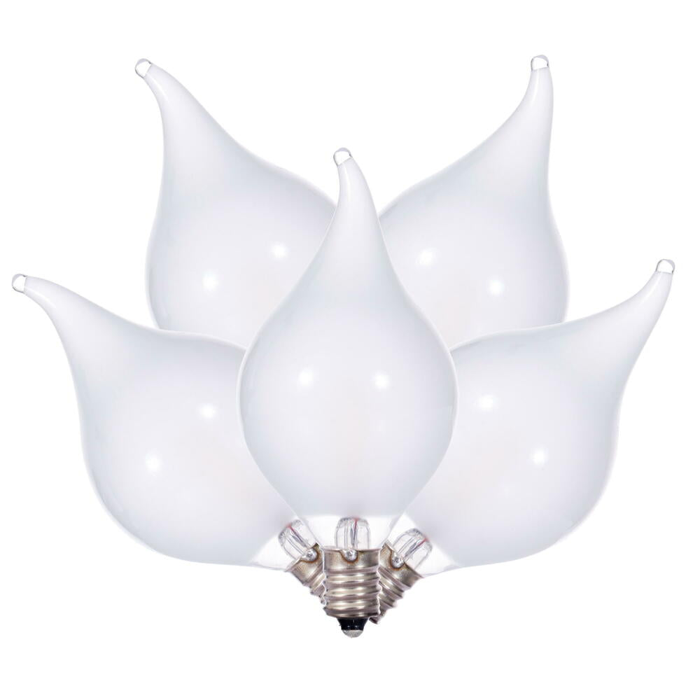 Vickerman 5 Warm White LED G45 Glass Flame Tip Replacement Bulbs. - 3 Pack - Cheap-Us