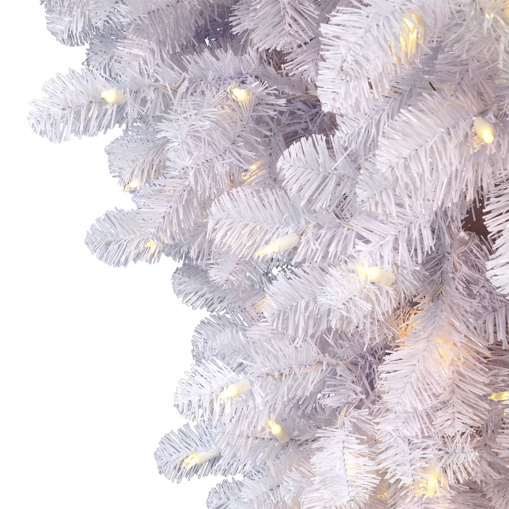 Vickerman 6' White Upside Down Artificial Christmas Tree Pure White LED Lights - Cheap-Us