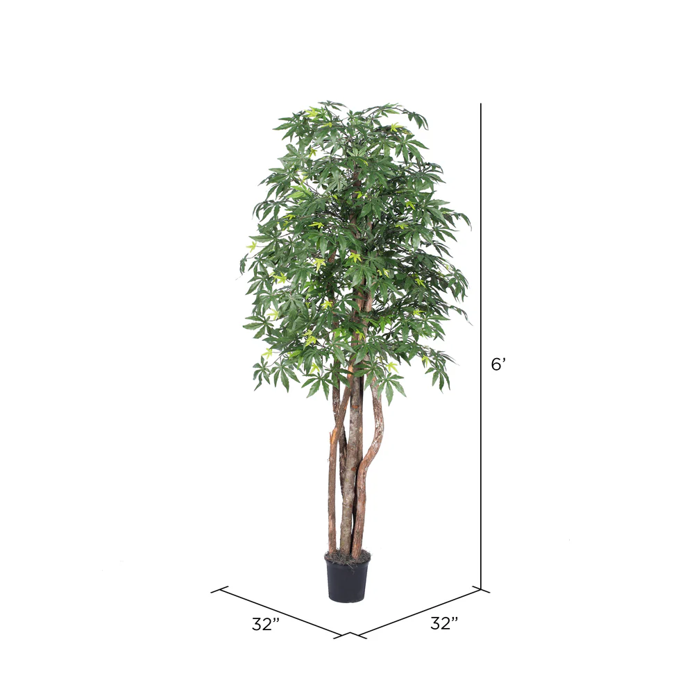 Vickerman 6' Artificial Japanese Maple Executive Black Plastic Pot - Cheap-Us