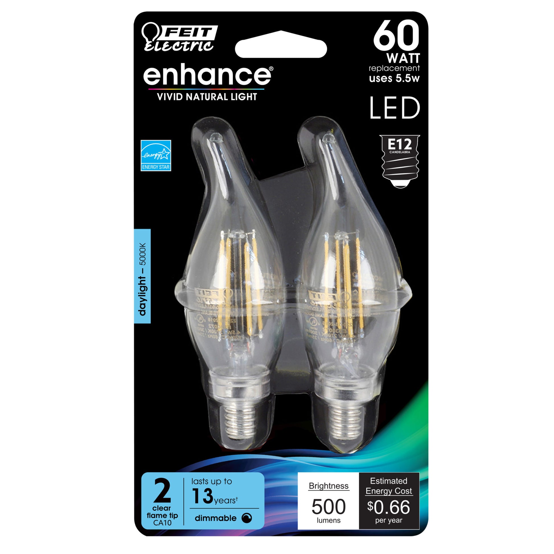 500 Lumen 5000K Dimmable Flame Tip LED - Cheap-Us