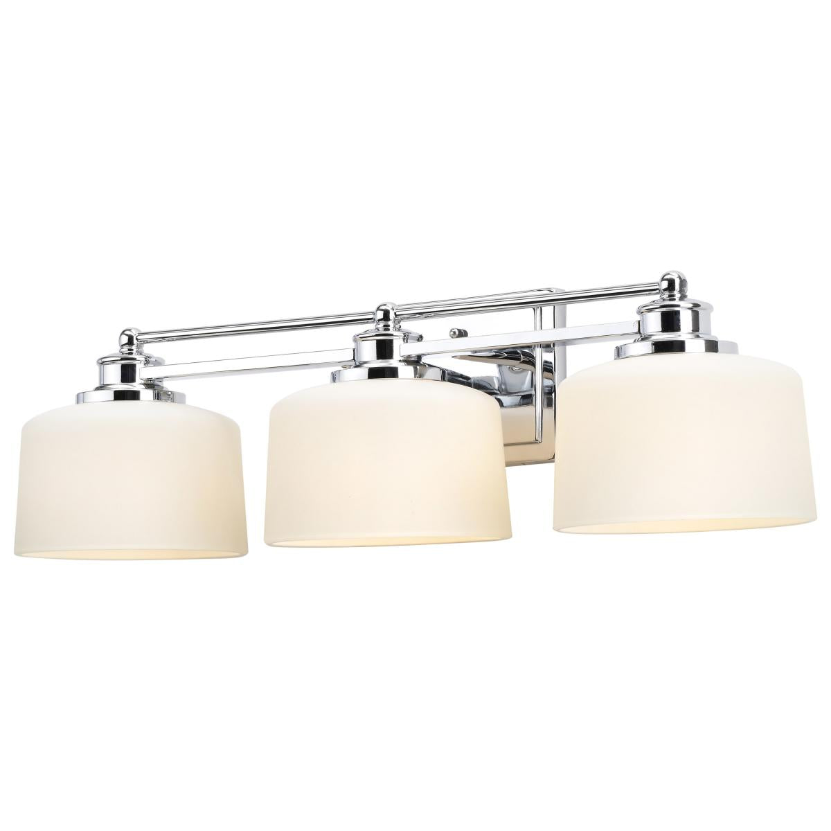 60-4583 SOHO 3 LIGHT VANITY Soho - 3 Light Vanity with Satin White Glass - Polished Chrome Finish - Cheap-Us
