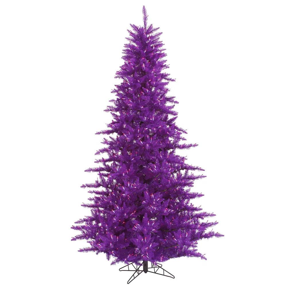 Vickerman 10' Purple Fir Artificial Christmas Tree Purple Dura-lit LED Lights - Cheap-Us