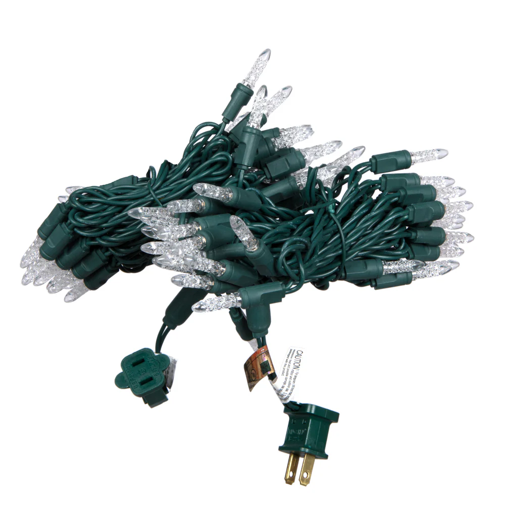 Vickerman 70 Warm White M5 Faceted LED Light on Green Wire 4