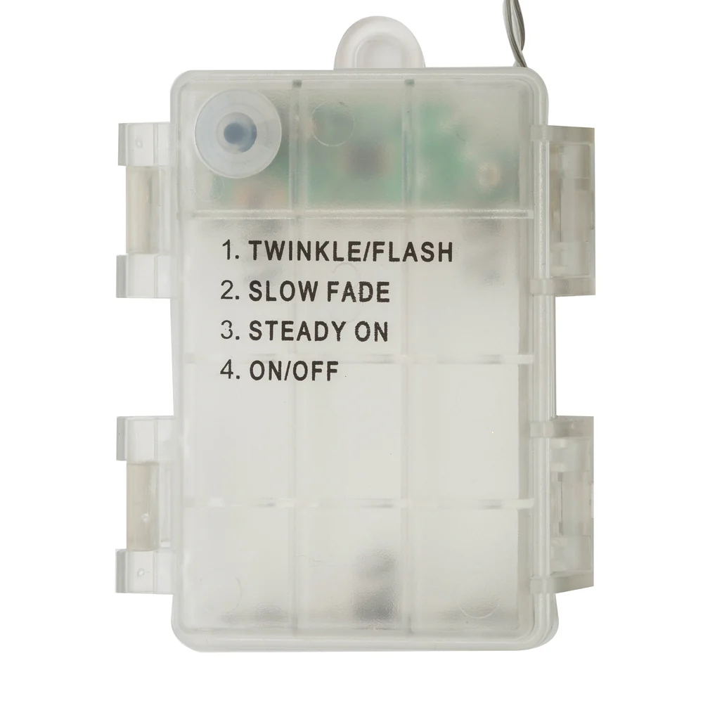 Vickerman 35Lt Orange 360 Degree Battery Operated Micro Light Set 6Hr On/Off Timer Silver Wire with 4