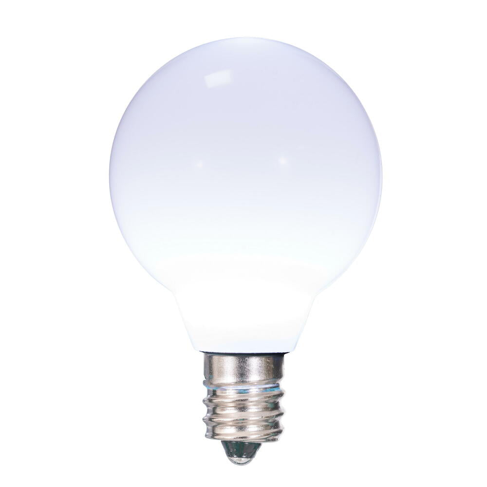 Vickerman G40 LED Cool White Bulb E12 Nickel Base120V .6 Watts package of 25 - Cheap-Us