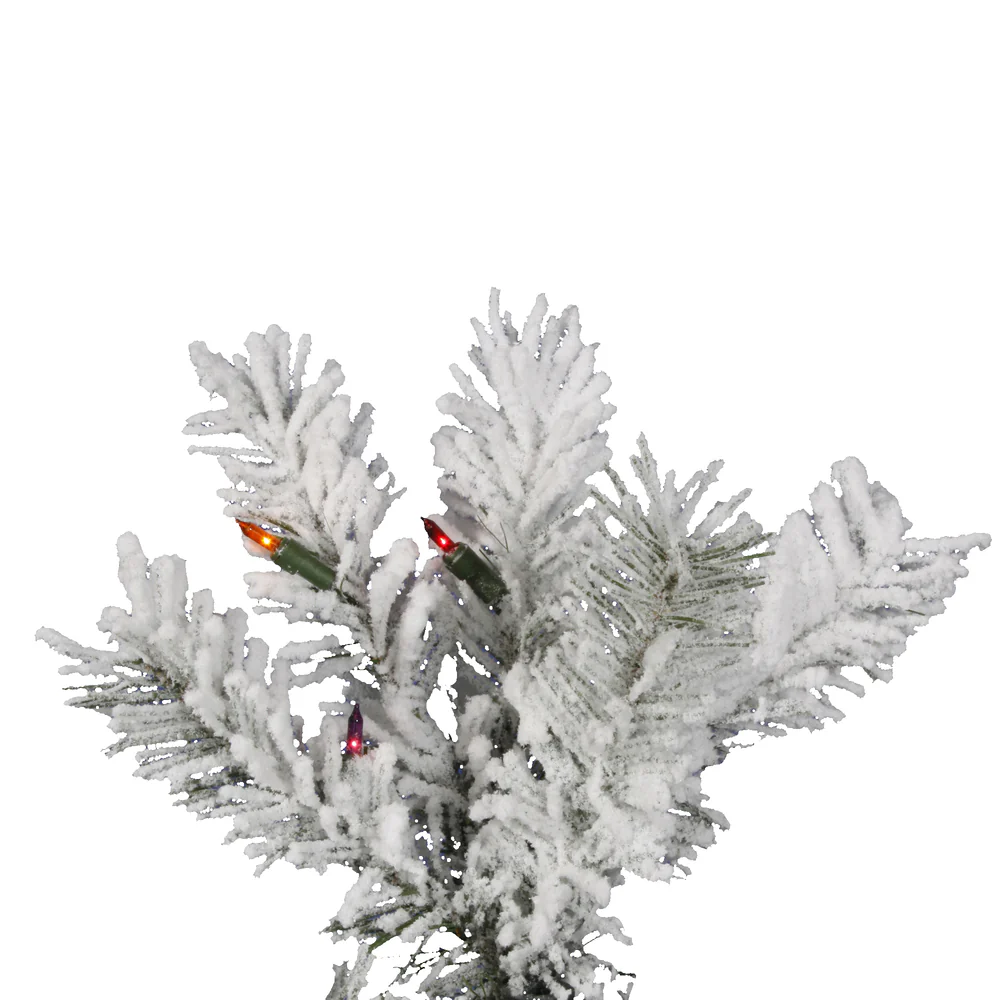 Vickerman 8.5' Flocked Pacific Artificial Christmas Tree Multi-Colored Lights - Cheap-Us