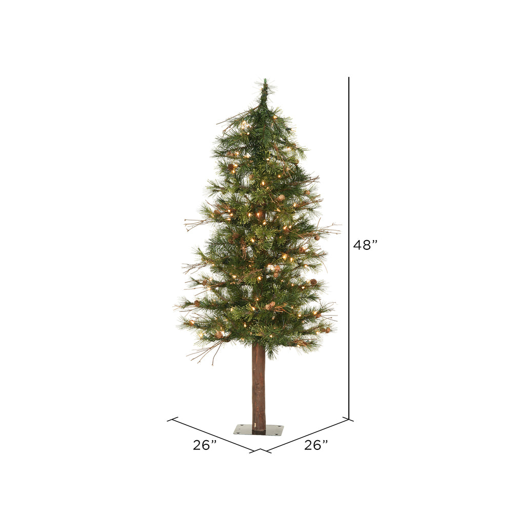 Vickerman 4' Mixed Country Alpine Artificial Christmas Tree Clear Dura-Lit® Mini Lights - Cheap-Us