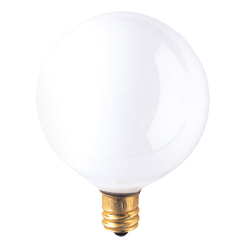 Bulbrite 60G16WH3 60 Watt Incandescent G16.5 Globe, Candelabra Base, White - Cheap-Us