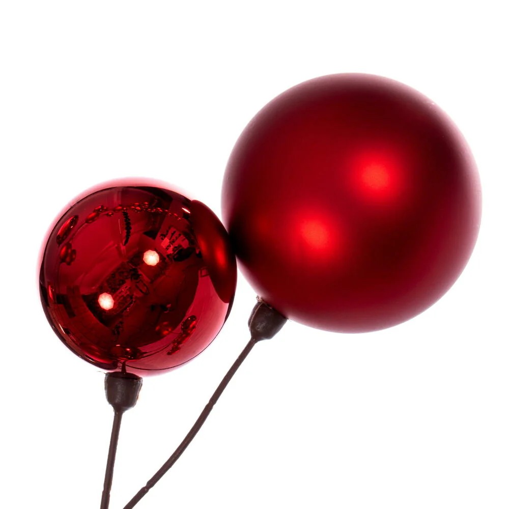 Vickerman 10' Red Assorted Finish Branch Ball Ornament Garland. - Cheap-Us