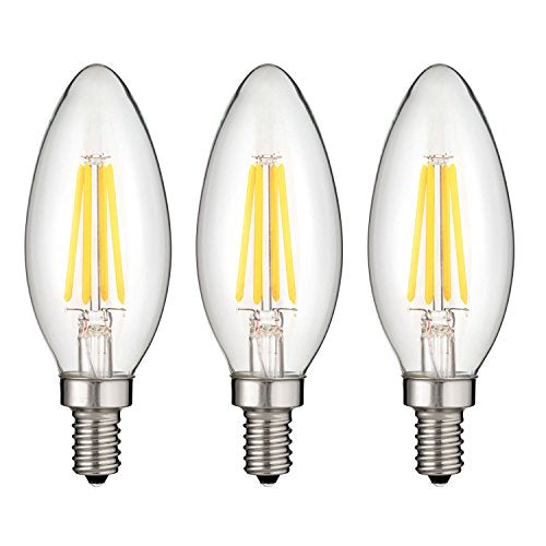 Sunlite LED Vintage Chandelier 6W (60W Equivalent) Light Bulb Candelabra (E12) Base, Warm White - Cheap-Us