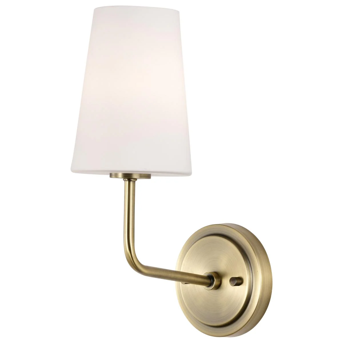60-7883 CORDELLO 1 LIGHT SCONCE Cordello 1 Light Sconce; Vintage Brass Finish; Etched White Opal Glass - Cheap-Us