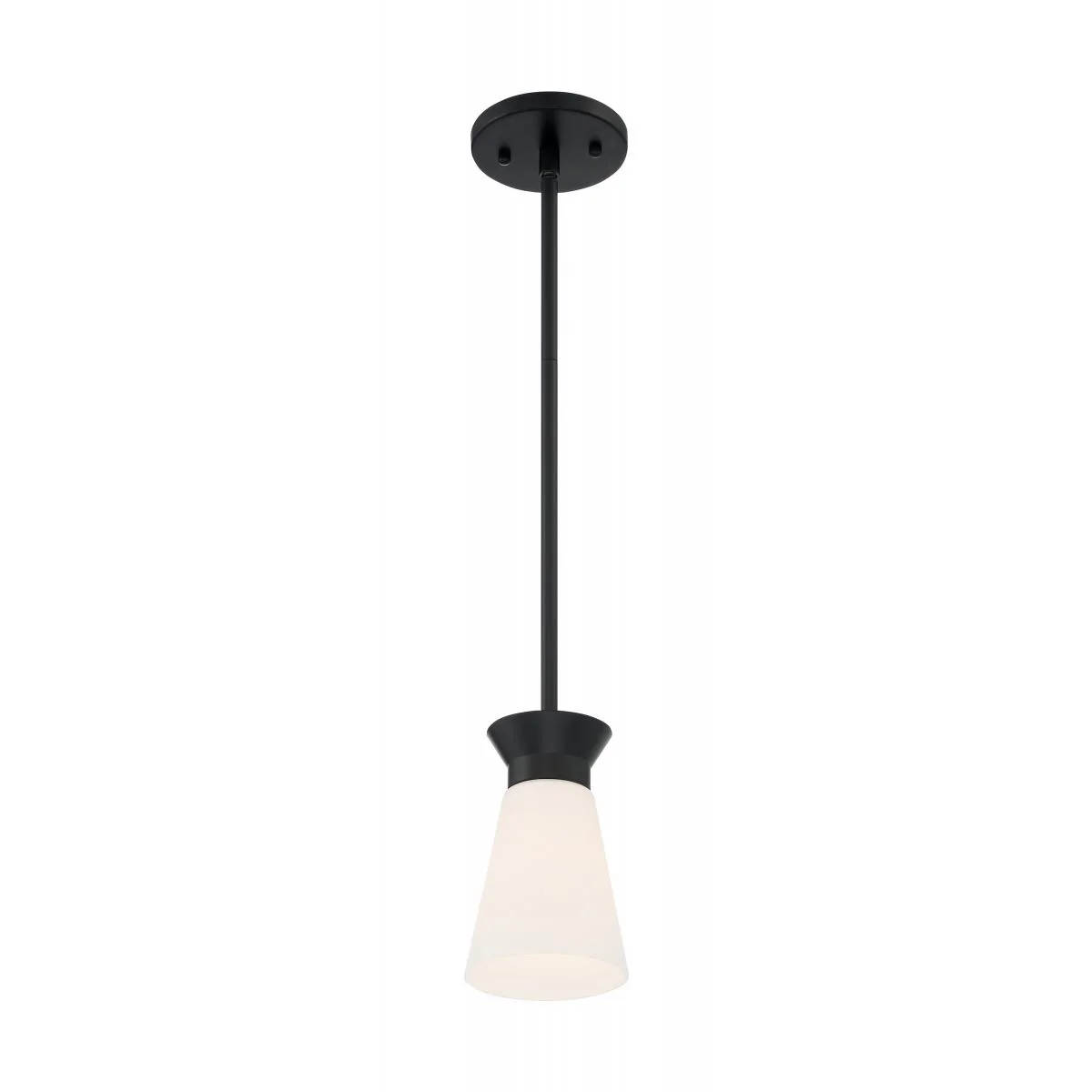 60-7314 CALETA 1 LIGHT MINI PENDANT Caleta - 1 Light Mini Pendant with Cylindrical Glass - Black Finish - Cheap-Us