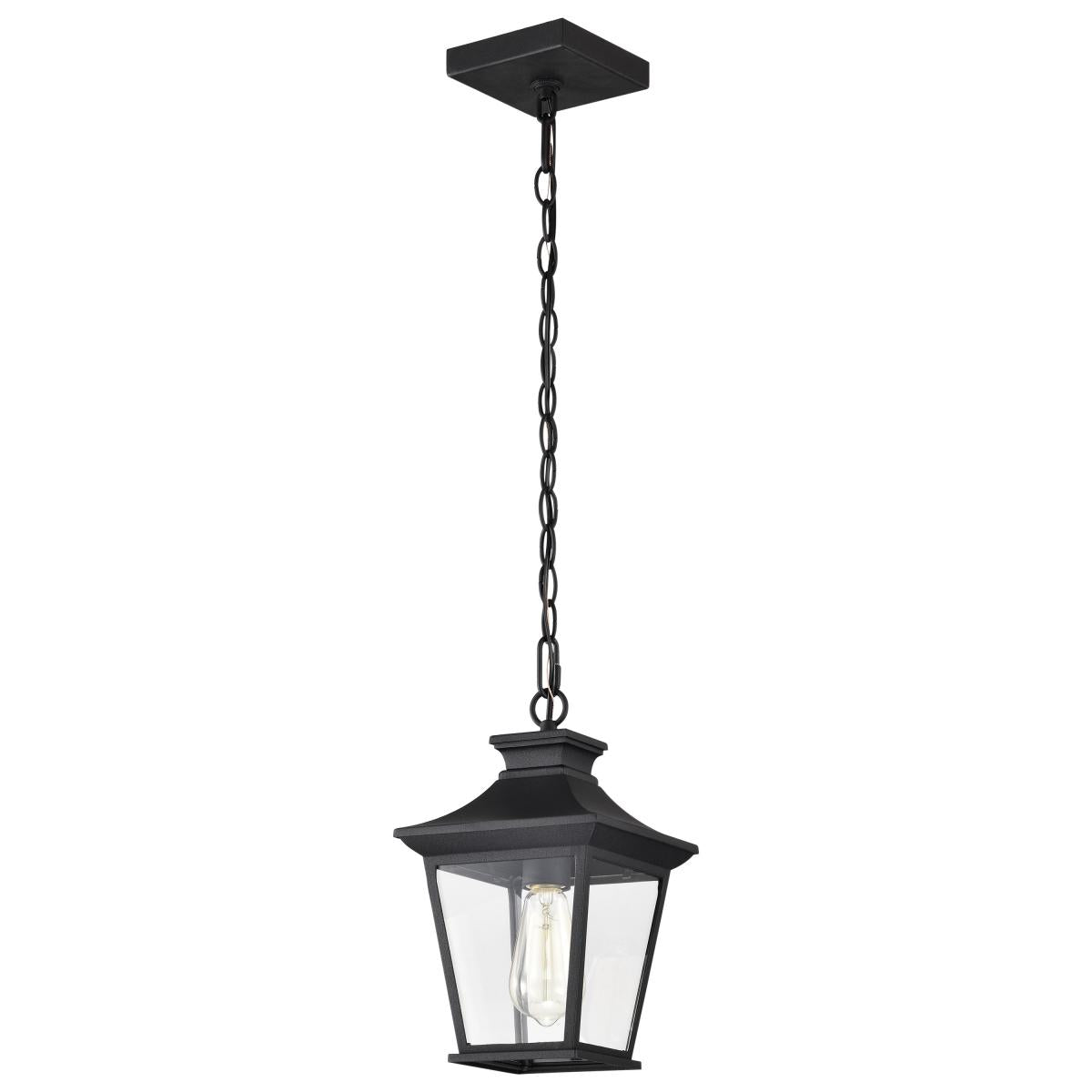 60-5746 JASPER 1LT OUTDOOR HANGING Jasper Collection Outdoor 12 inch Hanging Light; Matte Black Finish with Clear Glass - Cheap-Us