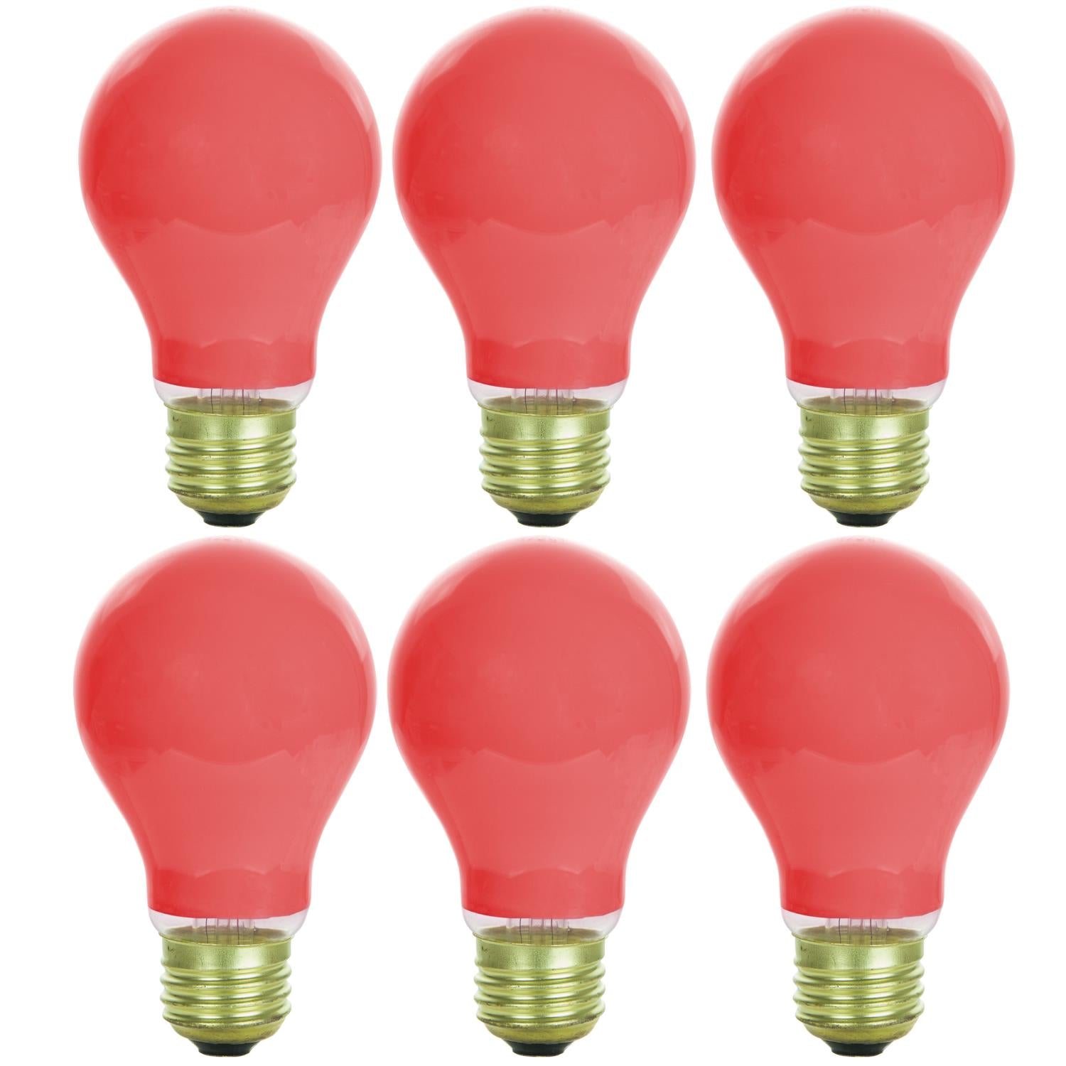 Sunlite 25 Watt A19 Colored , Medium Base, Ceramic Red - Cheap-Us